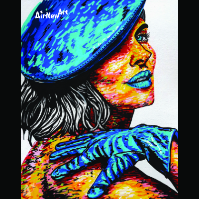 La Dame au Béret - Illustration par Aline Hernu - Studio AirNew Art