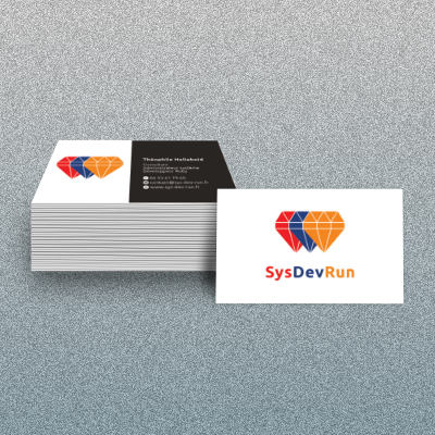 Cartes de visite de SysDevRun - Design par Aline Hernu - Studio AirNew Art