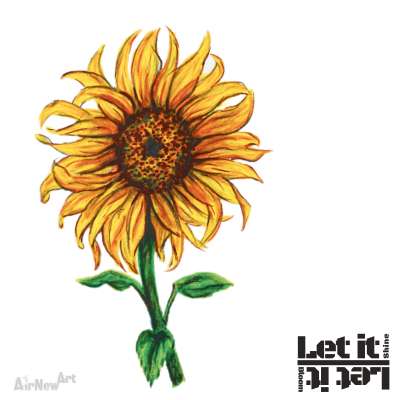 Tournesol - Sunflower - Illustration par Aline Hernu - Studio AirNew Art