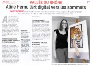 Article de presse - Le Réveil du Vivrais - Aline Hernu l'art digital vers les sommets | Studio AirNew Art - Graphisme et Illustration