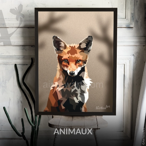 airnewart tirage art animaux renard peinture geometrique ardeche 2024