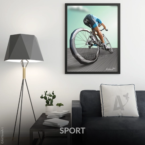 airnewart tirage art fineart sport cycliste velo peinture geometrique ardeche 2024