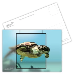 Carte postale, Reptile, Tortue, peinture