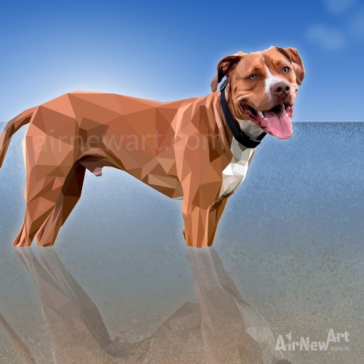 Portrait de chien, Staff croisé Dogue argentin, Andance